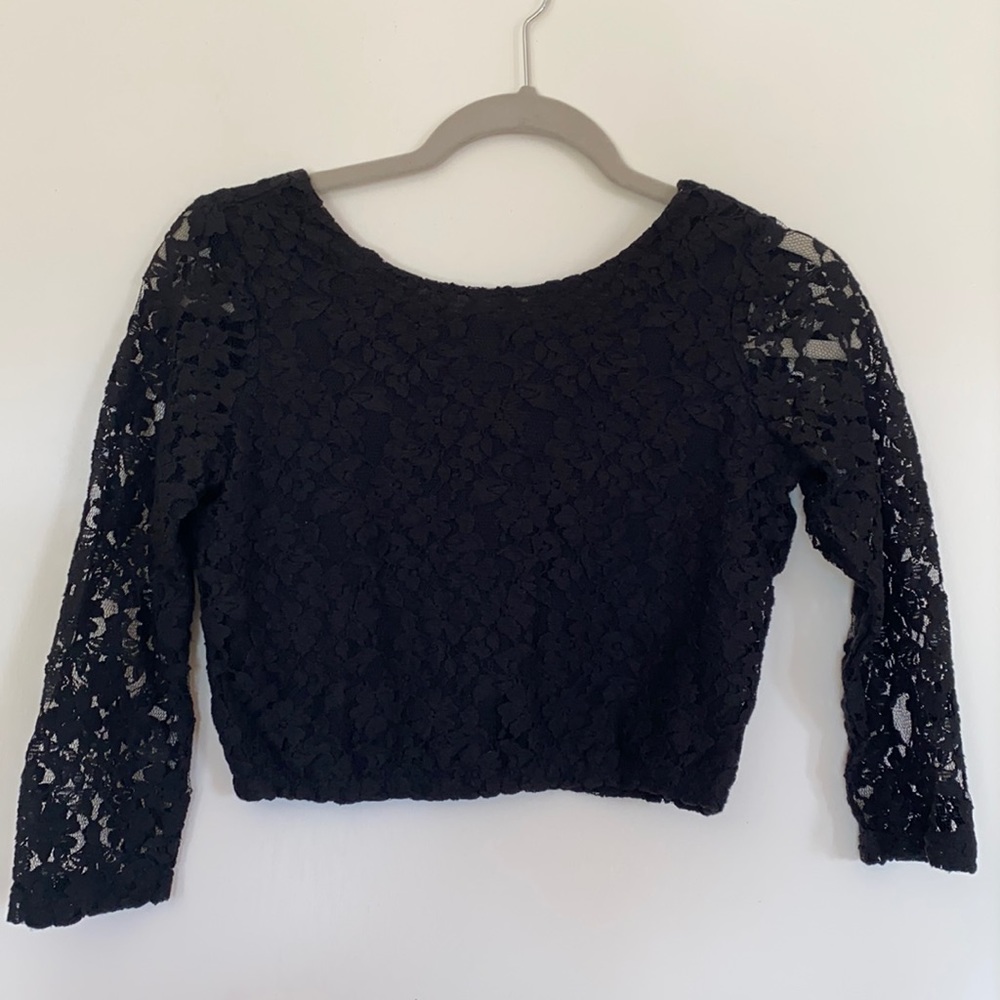 S / Black / Lace / Crop Top/ Forever21